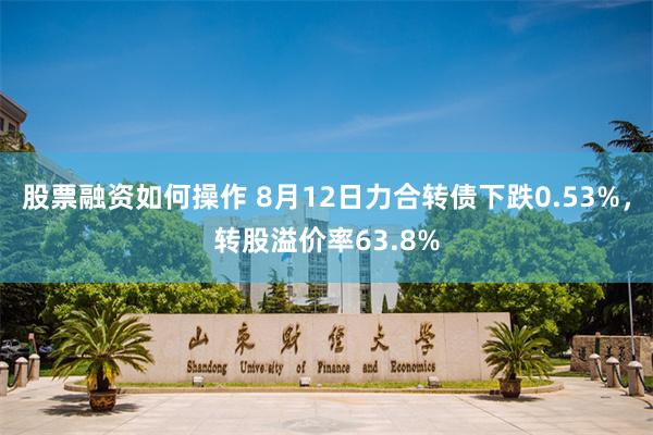 股票融资如何操作 8月12日力合转债下跌0.53%，转股溢价率63.8%