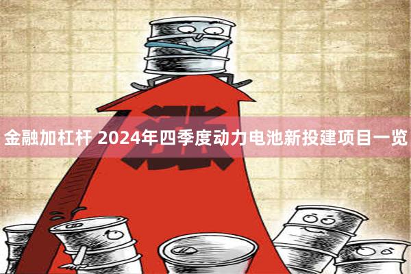 金融加杠杆 2024年四季度动力电池新投建项目一览