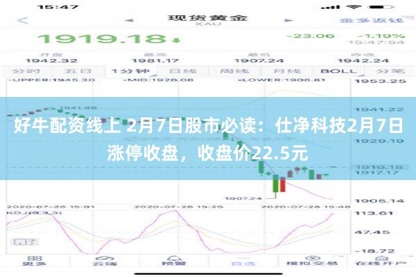 好牛配资线上 2月7日股市必读：仕净科技2月7日涨停收盘，收盘价22.5元